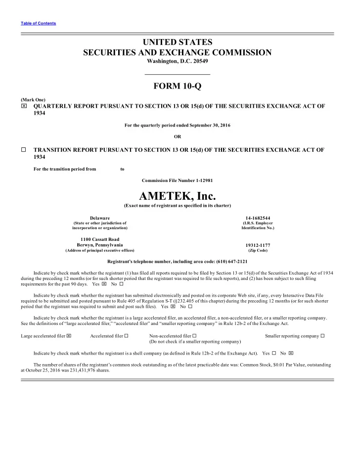ametek inc
