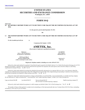 AMETEK, Inc.  (Exact name of registrant as specified in its charter)  Delaware  14-1682544  (State