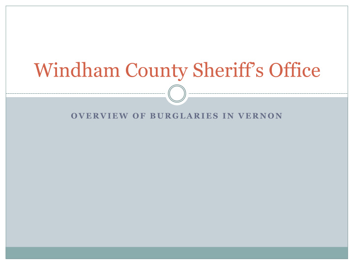 windham county sheriff s office