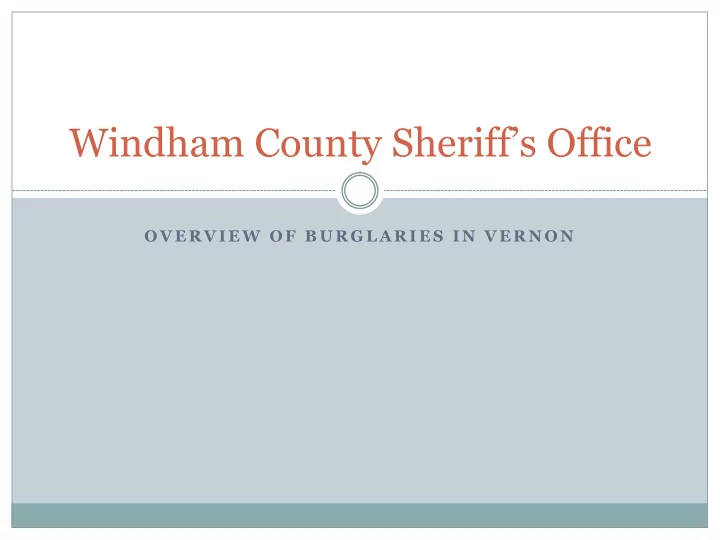 windham county sheriff s office