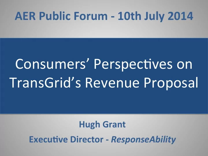consumers perspec ves on