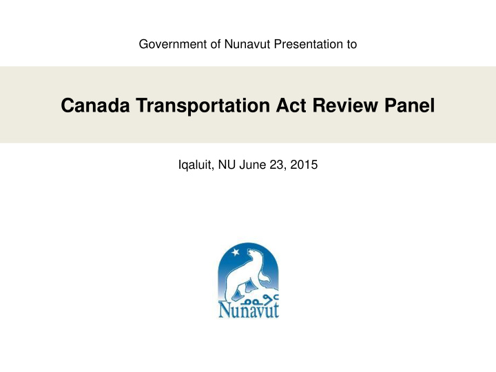 canada transportation act review panel