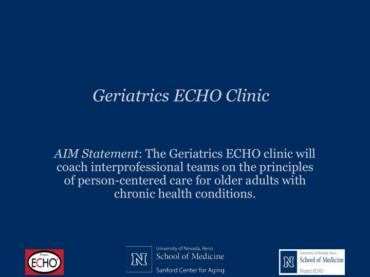 geriatrics echo clinic