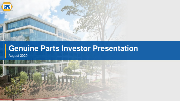 genuine parts investor presentation