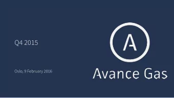 Q4 2015  Oslo, 9 February 2016  Disclaimer  This presentation contains forward looking statements.