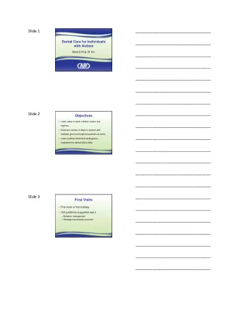 Slide 1  ___________________________________  Dental Care for Individuals