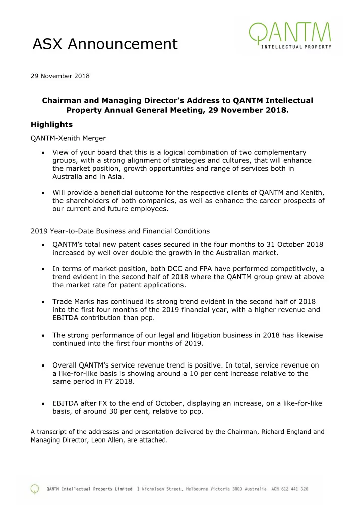asx announcement