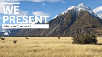 WE  PRESENT  Where to from here?  www.lgnz.co.nz  Where to from here?  The Localism Symposium