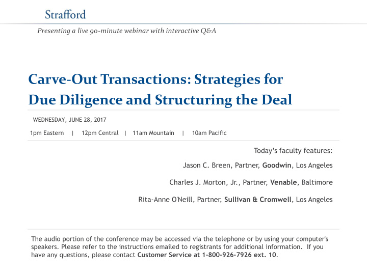 carve out transactions strategies for due diligence and