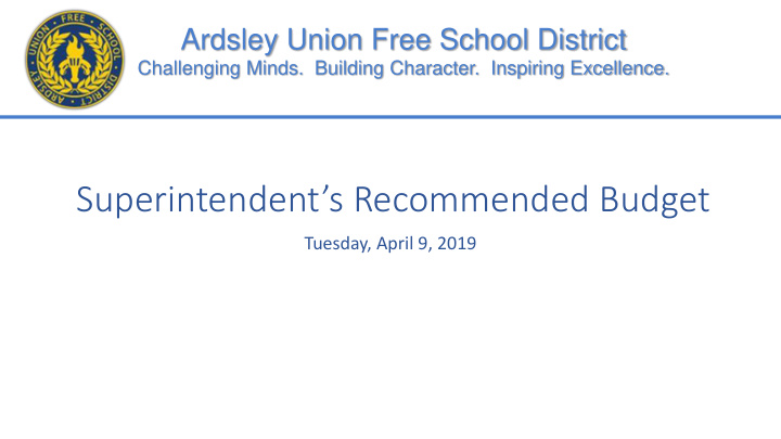 superintendent s recommended budget