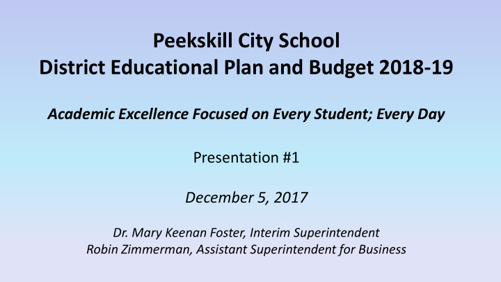peekskill city school district educational plan and