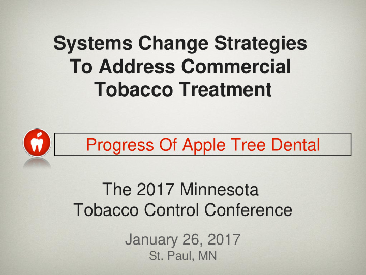 systems change strategies to address commercial tobacco