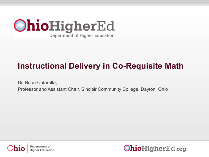 instructional delivery in co requisite math