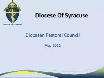 Diocesan Pastoral Council  May 2012  1    Generate cash and Increase revenue  Planned Giving