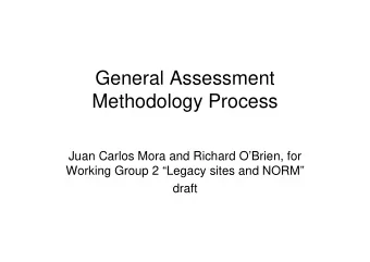 General Assessment  Methodology Process  Juan Carlos Mora and Richard OBrien, for  Working Group