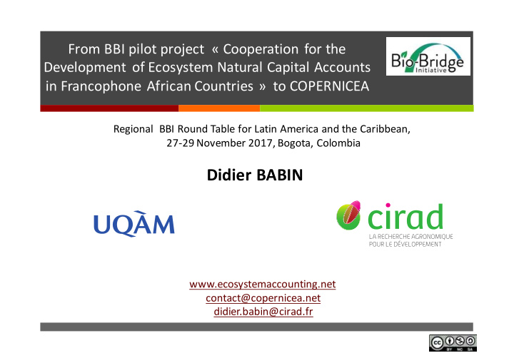 from bbi pilot project cooperation for the development of