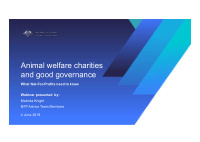 animal welfare charities and good governance