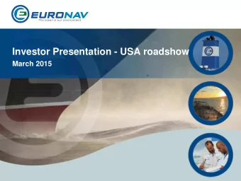 Investor Presentation - USA roadshow  March 2015  Forward looking statements  Matters discussed in