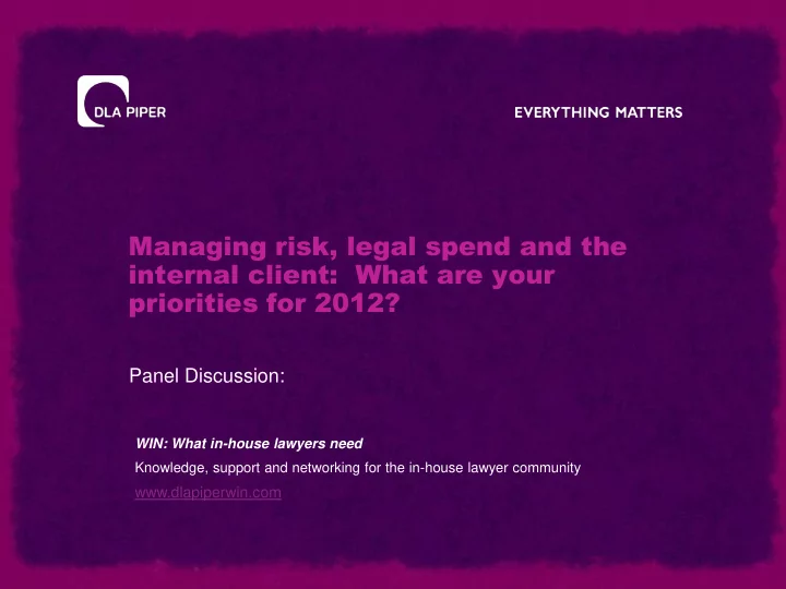 managing risk legal spend and the