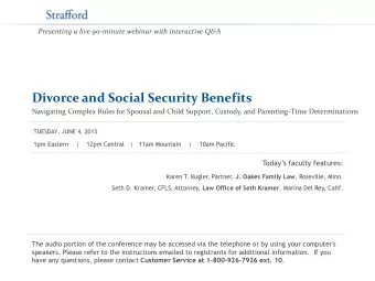 Divorce and Social Security Benefits  Navigating Complex Rules for Spousal and Child Support,