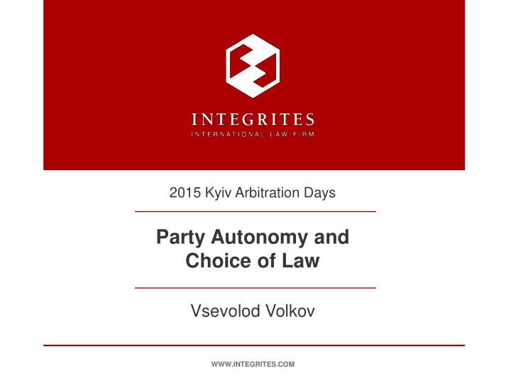 party autonomy and