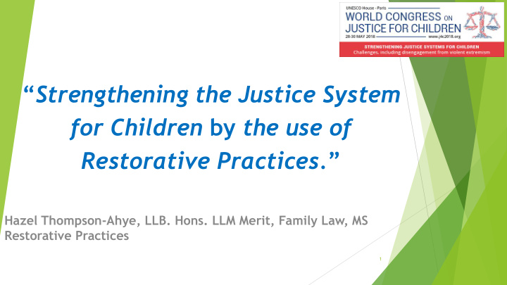for children by the use of restorative practices