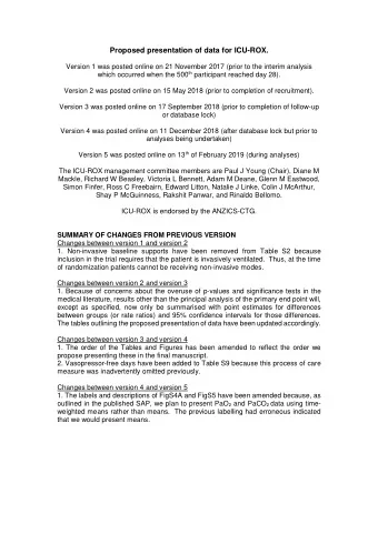 Proposed presentation of data for ICU-ROX.  Version 1 was posted online on 21 November 2017 (prior