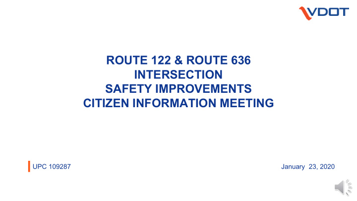 route 122 route 636 intersection safety improvements