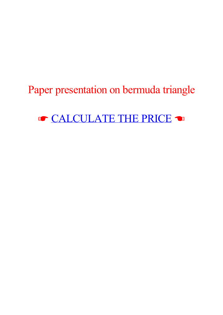 paper presentation on bermuda triangle