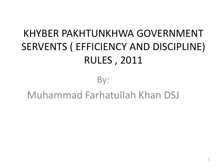khyber pakhtunkhwa government servents efficiency and