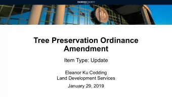 Amendment  Item Type: Update  Eleanor Ku Codding  Land Development Services  January 29, 2019