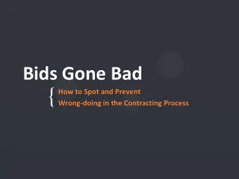 {  How to Spot and Prevent  Wrong-doing in the Contracting Process City headlines tell the