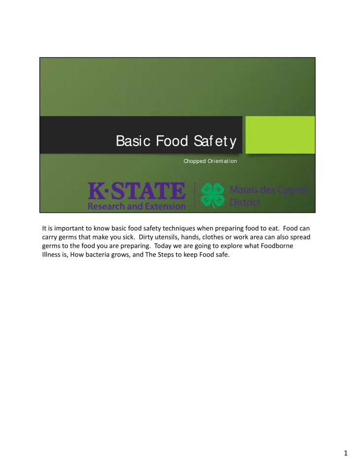 basic food s afety