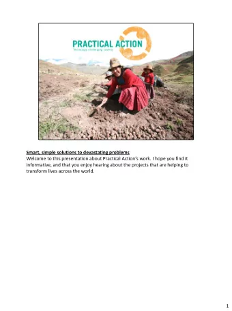 informative, and that you enjoy hearing about the projects that are helping to  transform lives