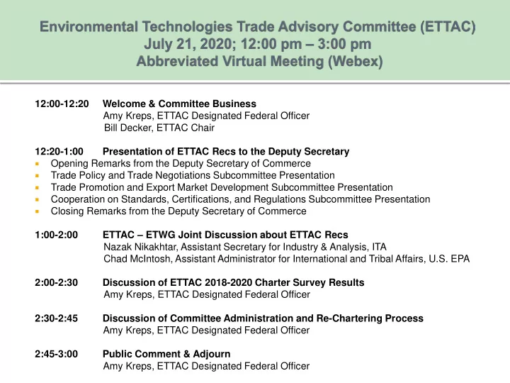 12 00 12 20 welcome committee b usiness amy kreps ettac