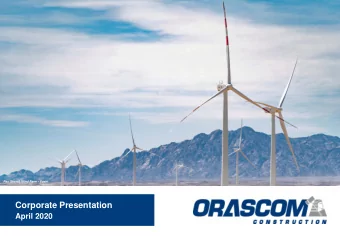 Corporate Presentation April 2020  Highlights  Global contractor focused on infrastructure,