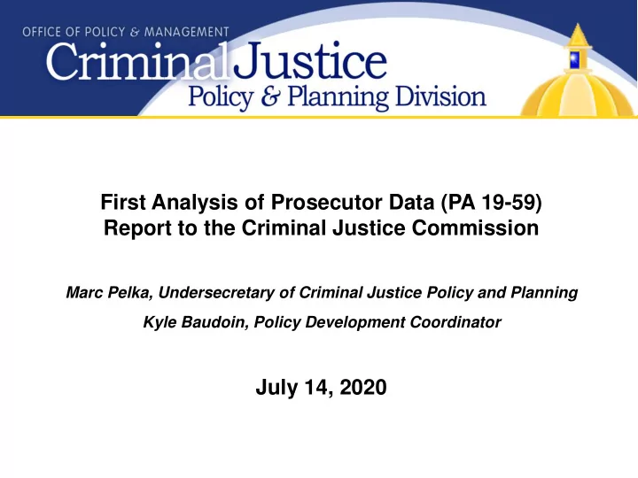 first analysis of prosecutor data pa 19 59 report to the