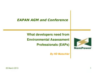 05 March 2013  1  NamPower Activities  Power System Development Projects  Power Stations