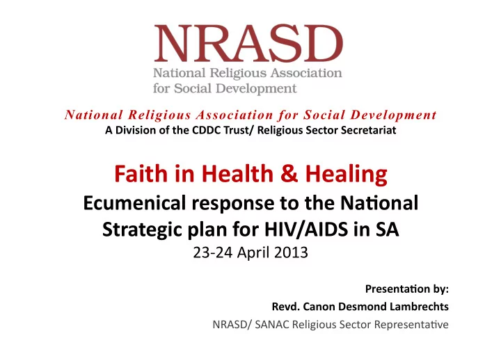faith in health healing