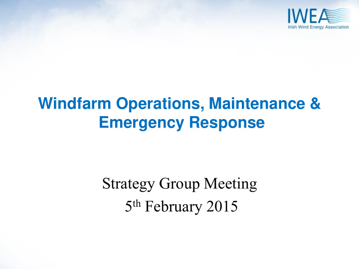 emergency response strategy group meeting