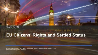 EU Citizens Rights and Settled Status Brexit and You event with New Europeans, Greek community