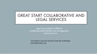 GREAT START COLLABORATIVE AND  LEGAL SERVICES  Legal issues related to different