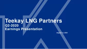 Teekay LNG Partners  Q2-2020  Earnings Presentation  August 13, 2020  Forward Looking  Statement