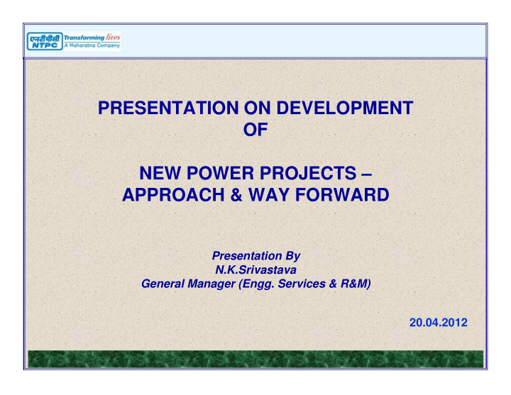 presentation on development of new power projects