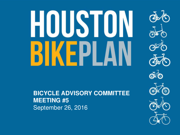 bicycle advisory committee meeting 5 september 26 2016