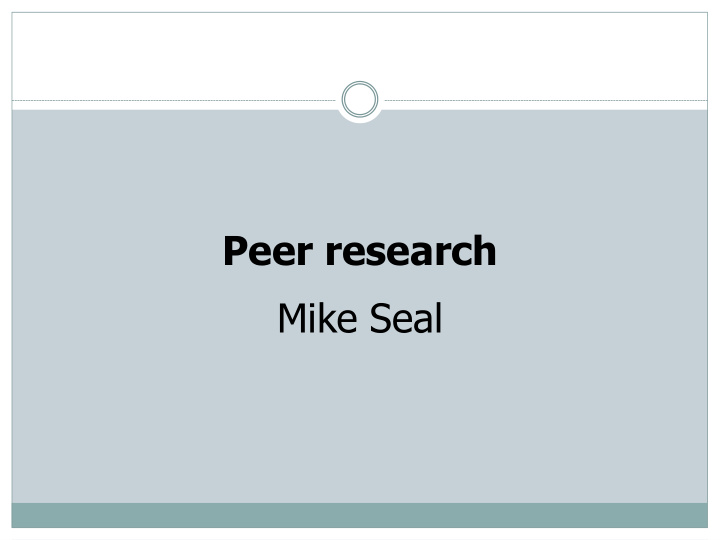 peer research