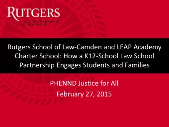 Charter School: How a K12-School Law School Partnership Engages Students and Families  PHENND