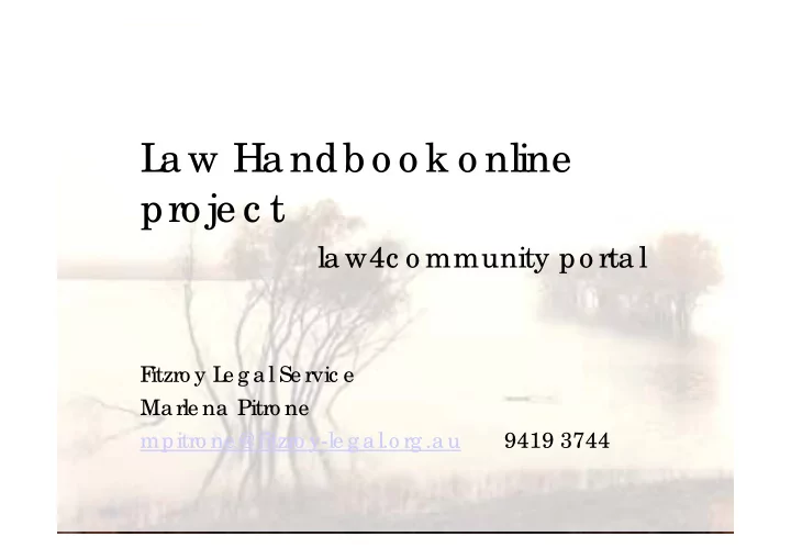 l l aw handbo o k o nline aw handbo o k o nline pro je c