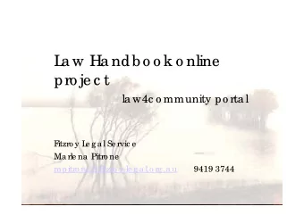 L  L  aw Handbo o k o nline  aw Handbo o k o nline  pro je c t  pro je c t  law4c o mmunity po rtal