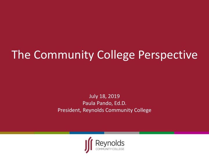 the community college perspective